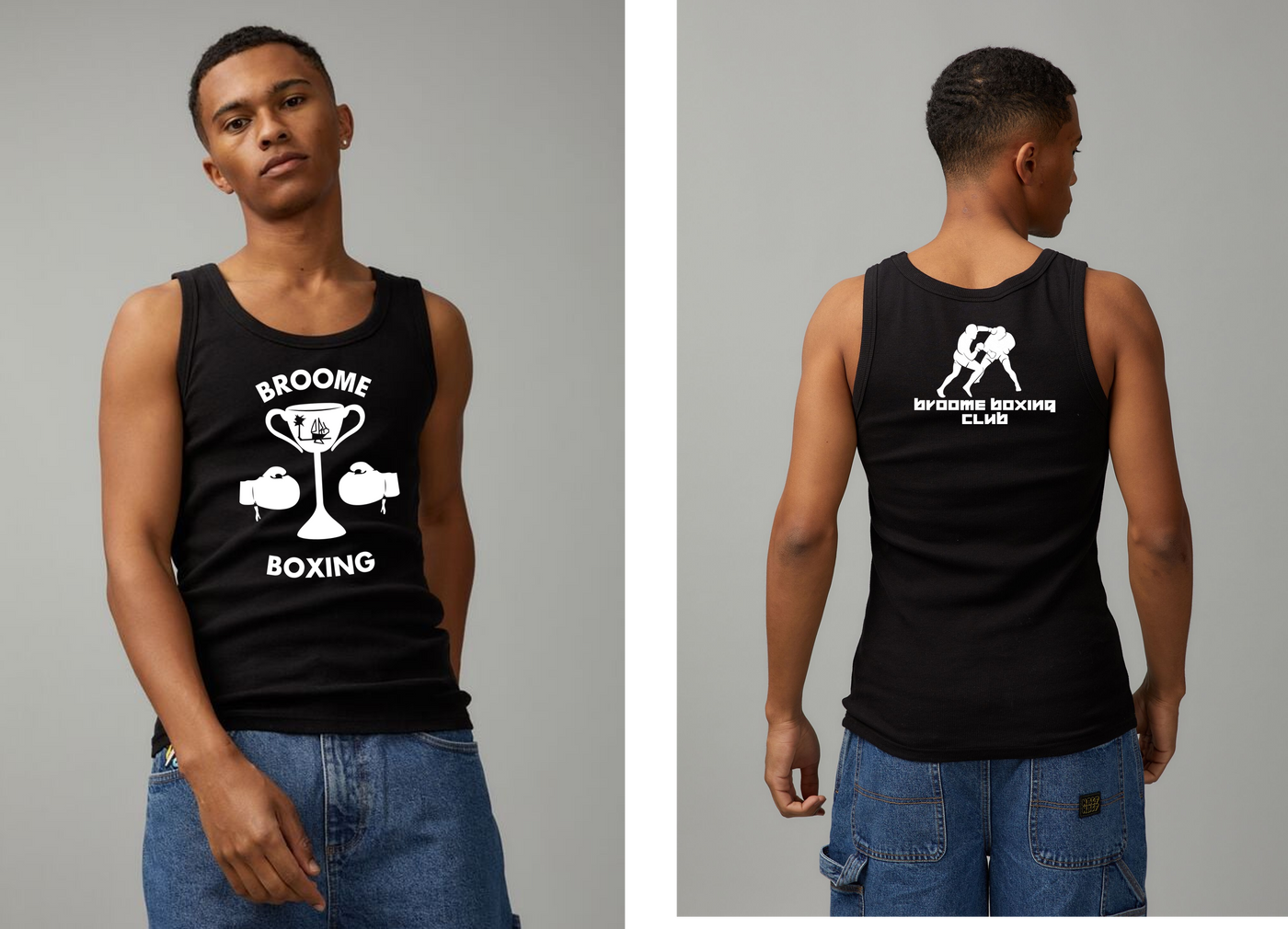 BROOME BOXING CLUB RETRO SINGLET 2024  - KIDS BLACK