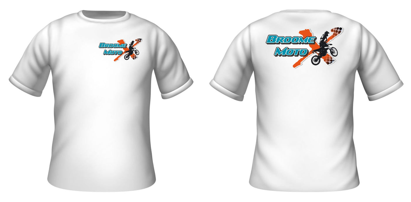 Broome MotoCross Adult and Kids Sizes Available - WHITE TEE