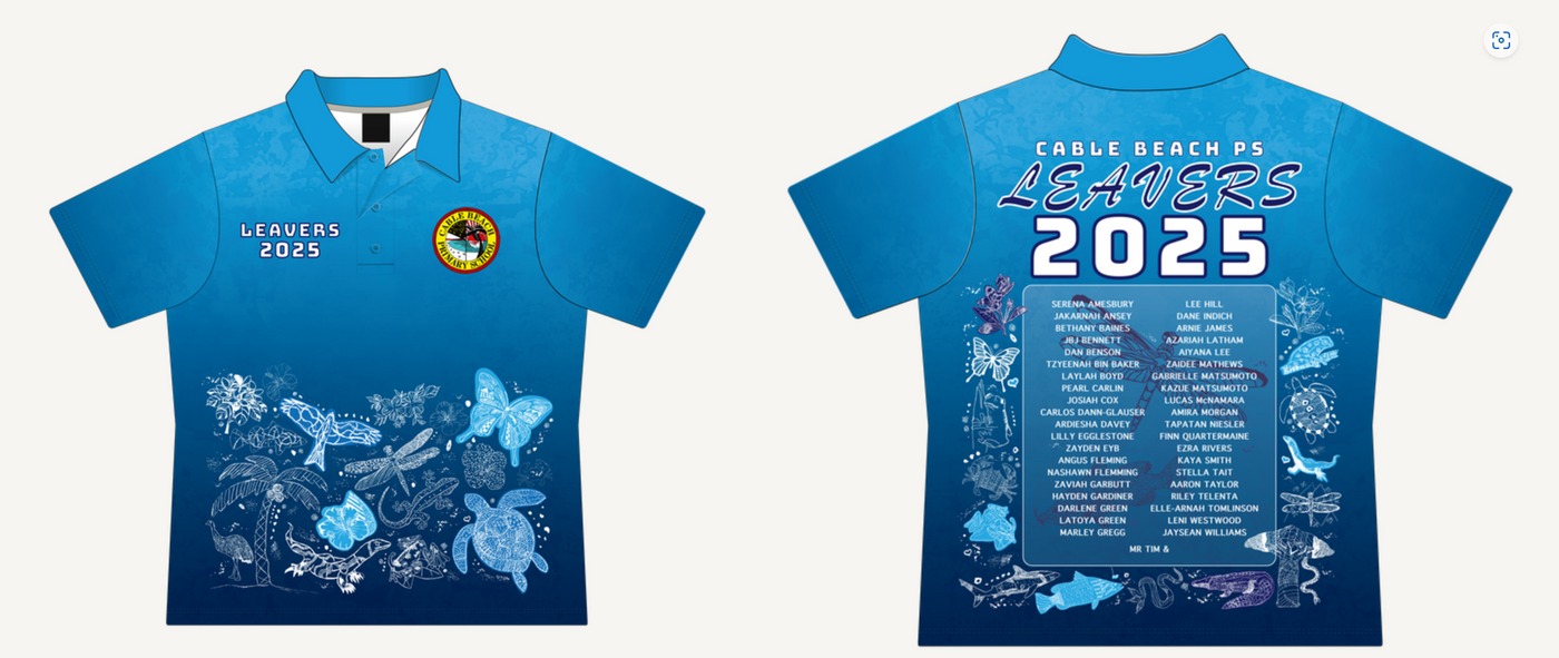CABLE BEACH GRADE SIX LEAVERS POLOS 2025 - PRE RELEASE