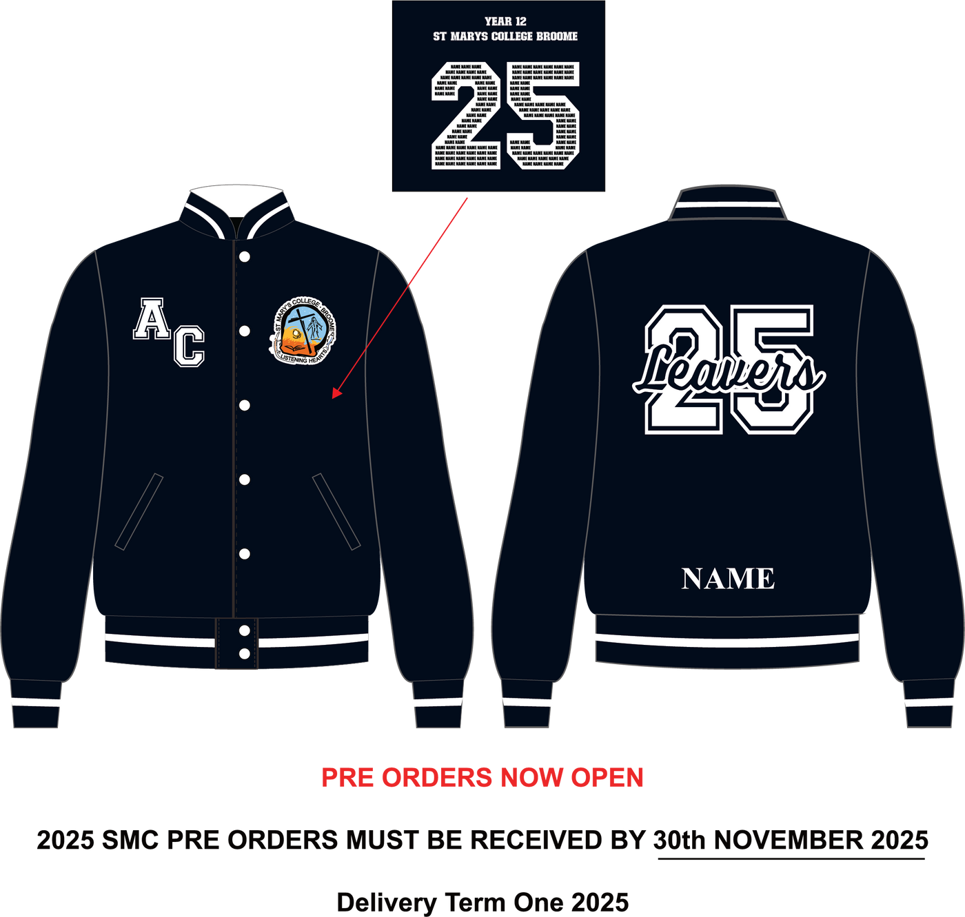 SMC LEAVERS JACKETS 2025 - ** ONLINE PRE ORDERS NOW OPEN **